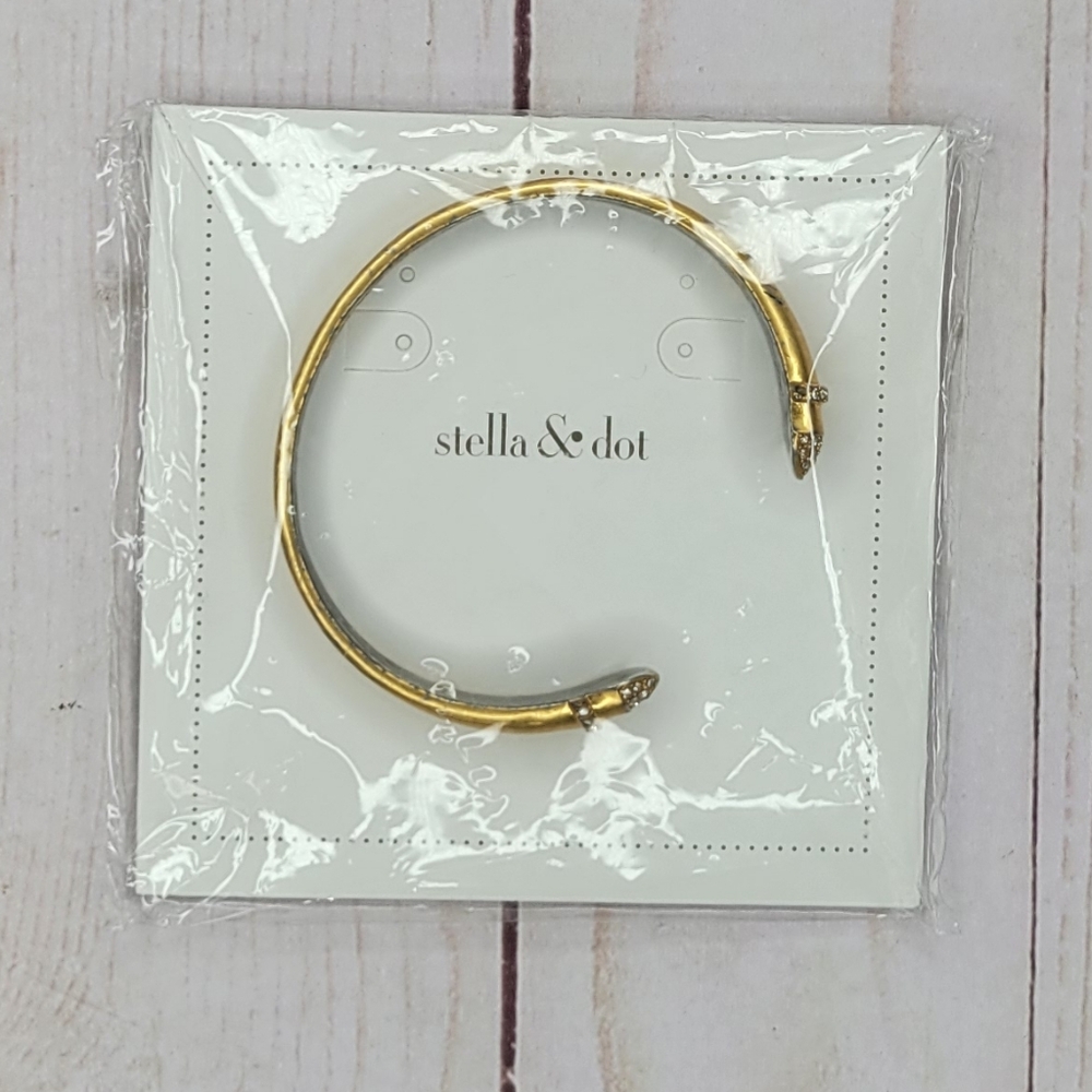 stella & Dot Gold Rhinestone Cuff Bracelet